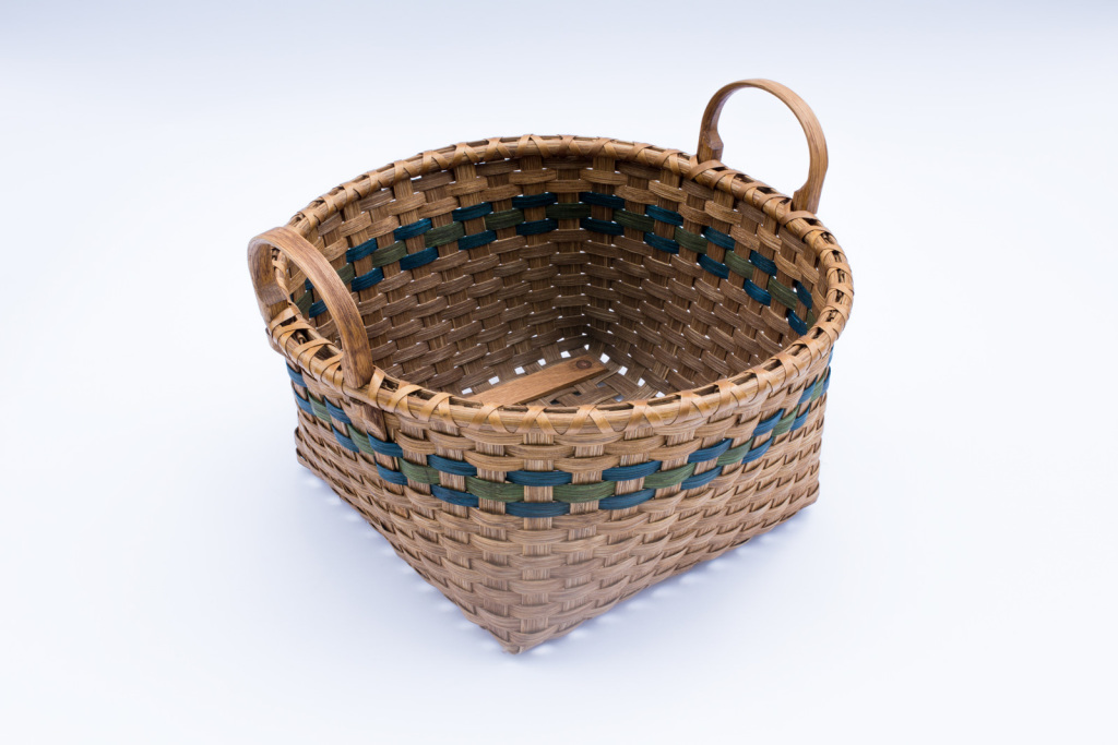 202: 14” Basket With Oak Ear Handles and Runners